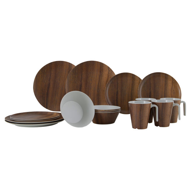 Сервіз столовий Gimex Tableware Nature 16 Pieces 4 Person Wood - фото 1