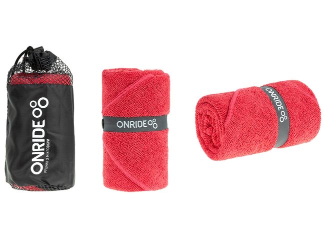 Рушник з махрової мікрофібри у чохлі Onride Dry Red 100х50 см - фото 1
