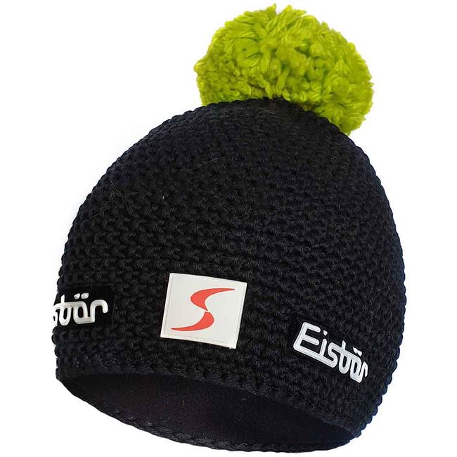 Шапка Eisbar Jamie Pompon Mu SP Black Lime - фото 1