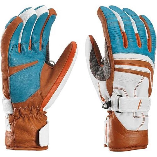 Рукавиці Leki Aspen Retro S cyan-white-tan-orange - фото 1