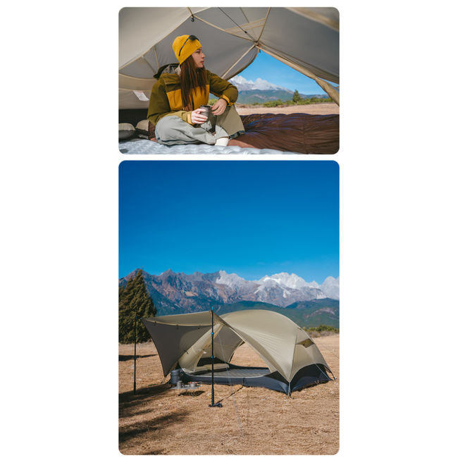 Намет надлегкий двомісний Naturehike Mongar CNK2550WS016 15D Brown - фото 4