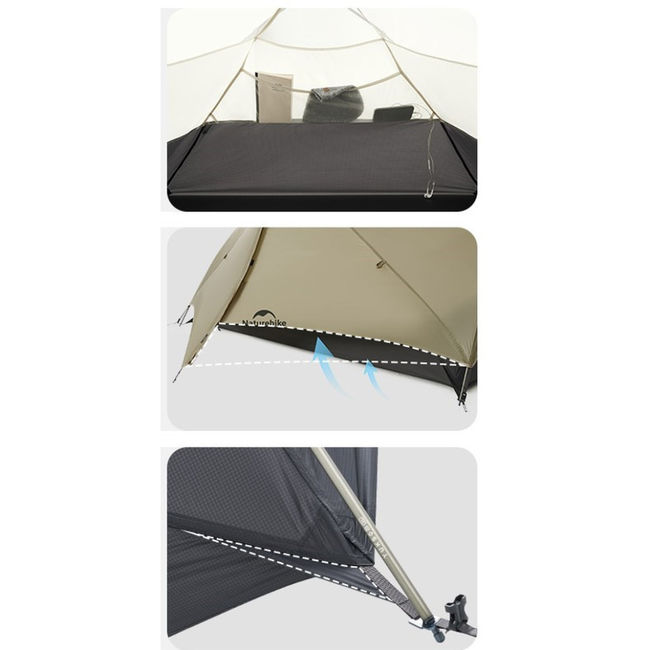 Намет надлегкий двомісний Naturehike Mongar CNK2550WS016 15D Brown - фото 3