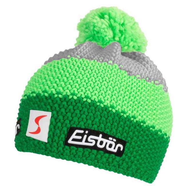 Шапка Eisbar Star Neon Pompon Mu SP Green Gray - фото 1