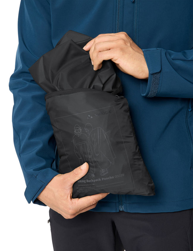 Пончо Vaude Hiking Backpack Poncho II Black - фото 9