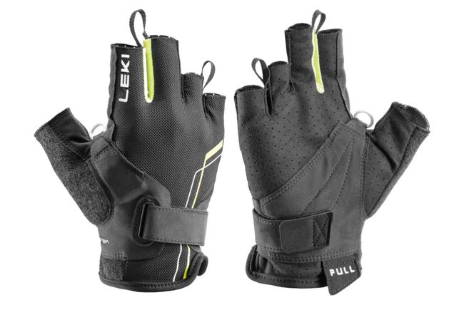 Рукавички Leki Nordic Breeze Shark Short Black-Yellow-White - фото 1