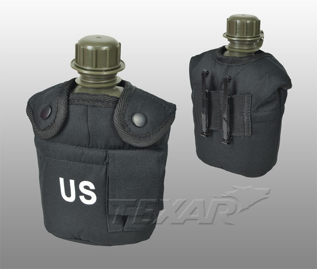 Фляга тактична TEXAR CANTEEN US with cover black - фото 1