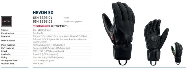 Гірськолижні рукавички Leki Hevon 3D black-dusty green '26 - фото 7