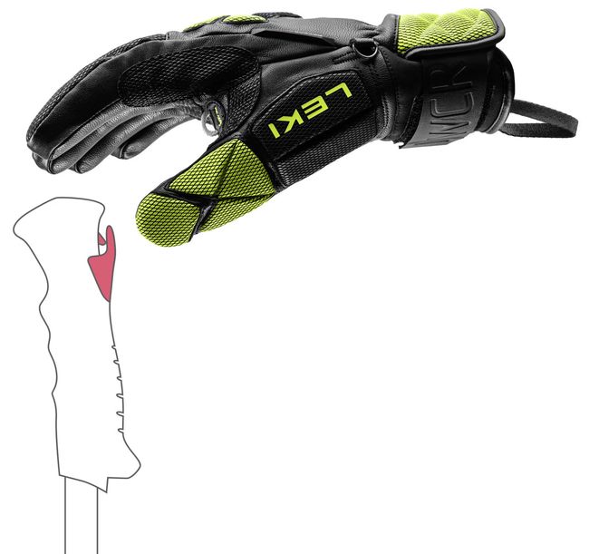 Рукавички Leki WCR Venom DH 3D Black-ice lemon '26 - фото 4