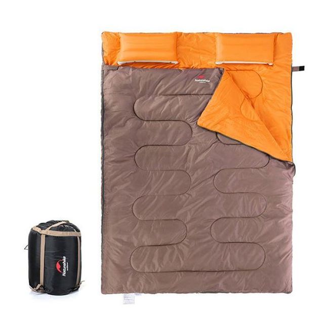 Спальний мішок Naturehike Double Sleeping Bag with Pillow SD15M030-J 12°C Apricot Grey - фото 3