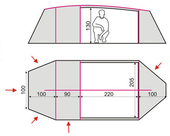 Намет Terra Incognita Bravo 4 Red - фото 2