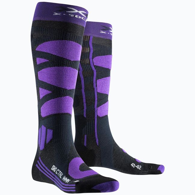 Лижні шкарпетки X-Socks Ski Control 4.0 W Charcoal Melange Purple - фото 1