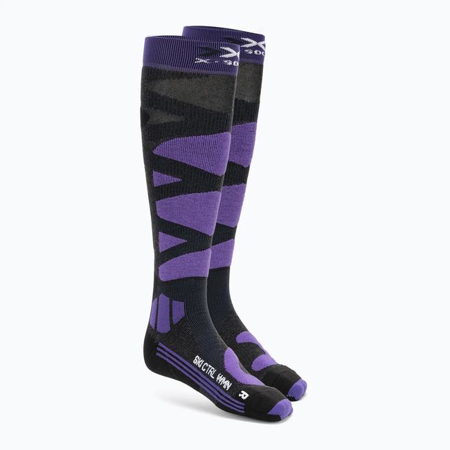 Лижні шкарпетки X-Socks Ski Control 4.0 W Charcoal Melange Purple - фото 2