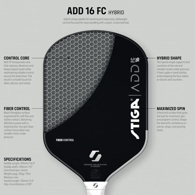 Ракетка для піклболу Stiga ADD FC 16 Hybrid (3201-0512-02) - фото 8