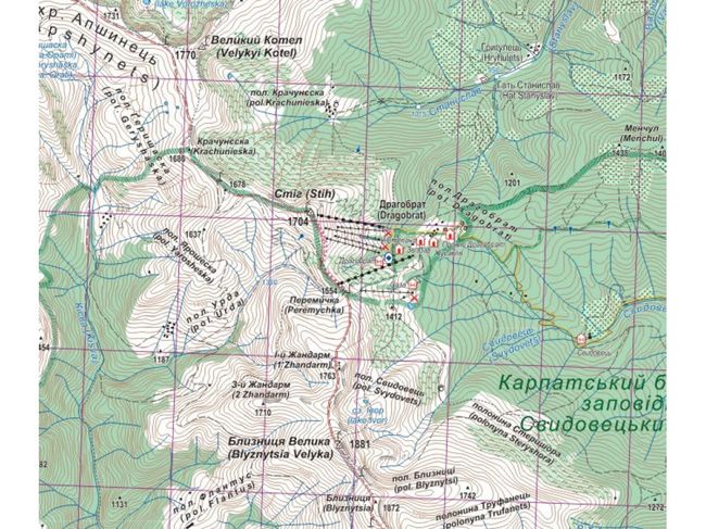 Карта Свидовець Полонина Красна 1: 50 000 - фото 2