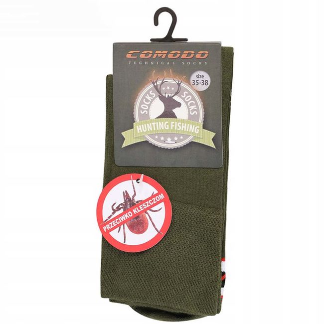Шкарпетки Comodo Hunting Merino Wool Socks Anti-Ticks Khaki - фото 9