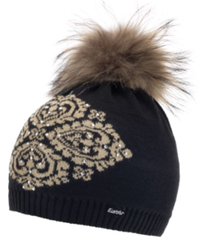 Шапка Eisbar Charming Fur Crystal MU Black - фото 1