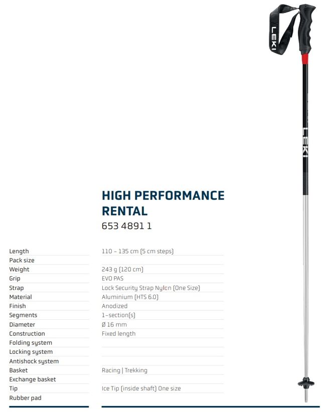 Гірськолижні палиці Leki High Performance Rental anodized natural silver-black '26 - фото 2