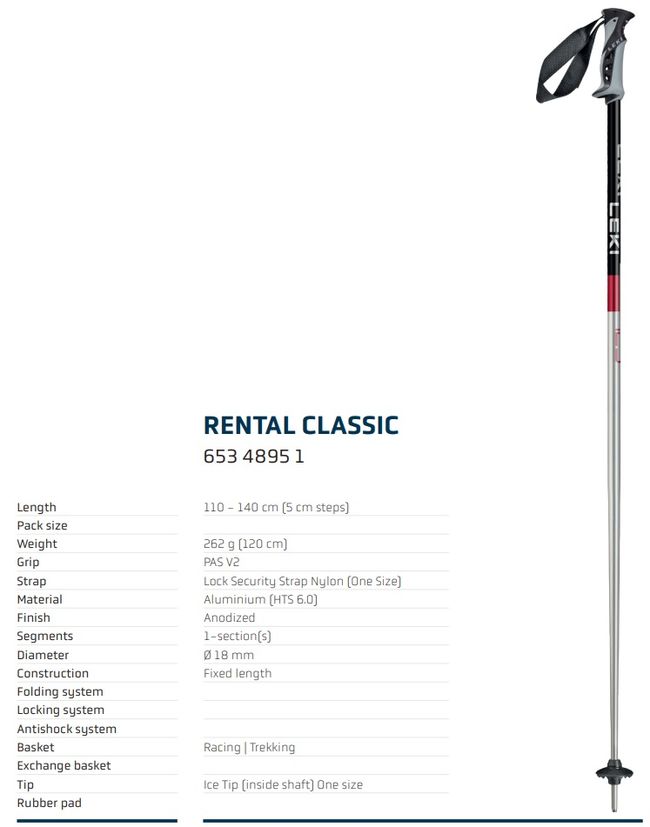 Гірськолижні палиці Leki Rental Classic anodized natural silver-eloxal black '26 - фото 2