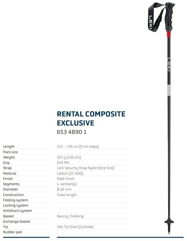 Гірськолижні палиці Leki Rental Composite Exclusive black-silver-dark anthracite '26 - фото 2
