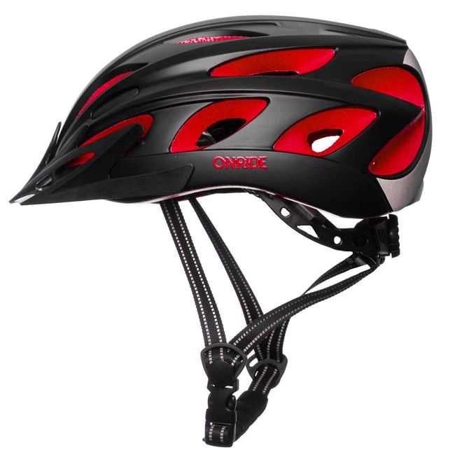 Шолом велосипедний OnRide Puls Black-Red L 57-61 - фото 1