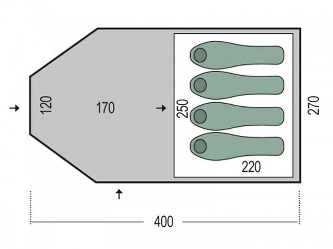 Намет Pinguin CAMPUS 4 Braun - фото 2