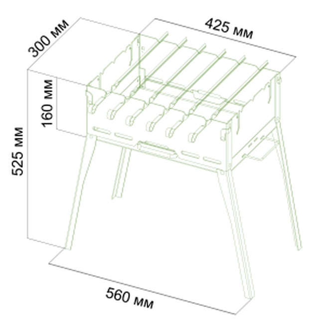Мангал розкладний Mousson Prometeo Q 6 VBS - фото 12