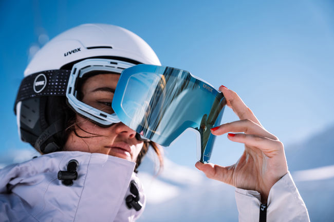 Гірськолижна маска Uvex Evidnt Attract FM White matt mirror silver S2, S1 - фото 5