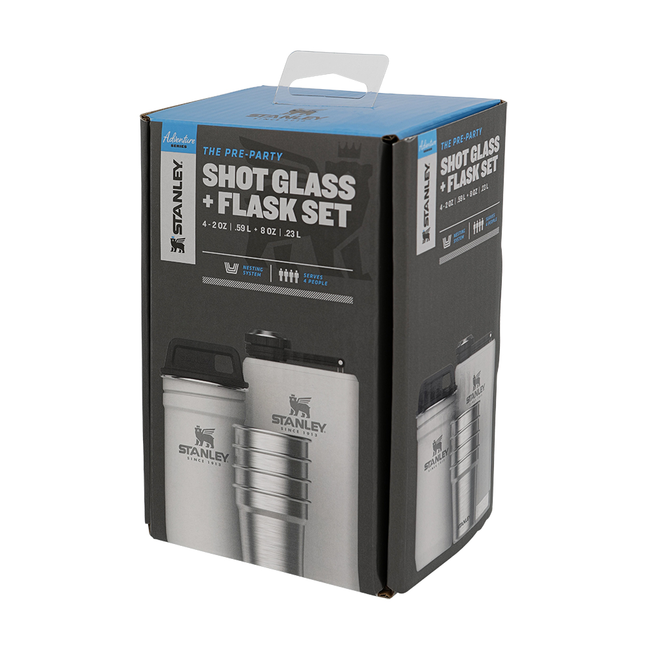Набір Stanley Adventure Pre-Party Shot Glass + Flask Set Polar (2 Фляги та 4 рюмки) - фото 7