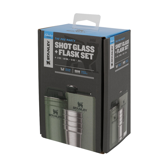 Набір Stanley Adventure Pre-Party Shot Glass + Flask Set Hammertone Green (2 Фляги та 4 рюмки) - фото 7