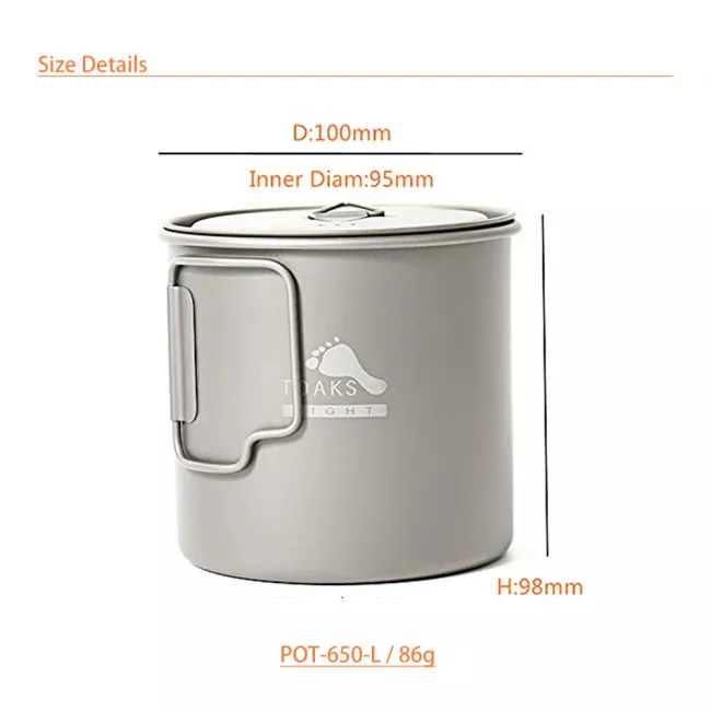 Казанок Toaks Titanium Pot Light 650ml - фото 5