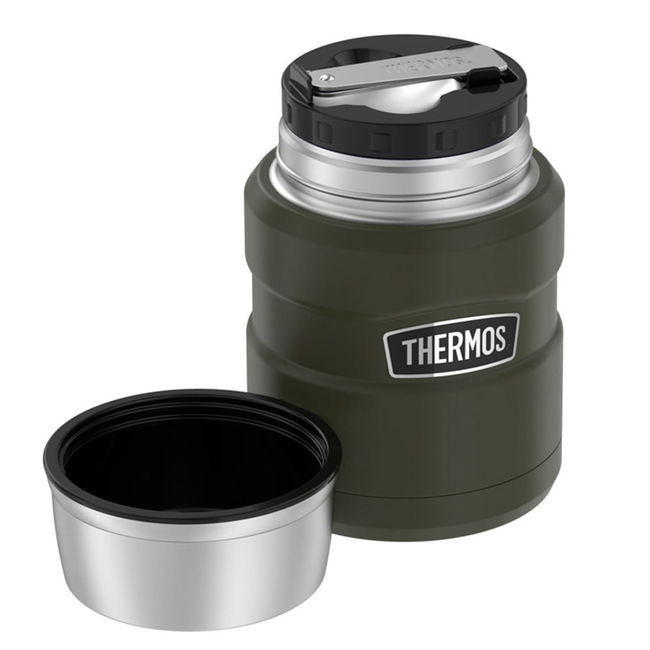 Термос для їжі з ложкою Thermos Stainless King Food Jar 0.47 Military Green - фото 3