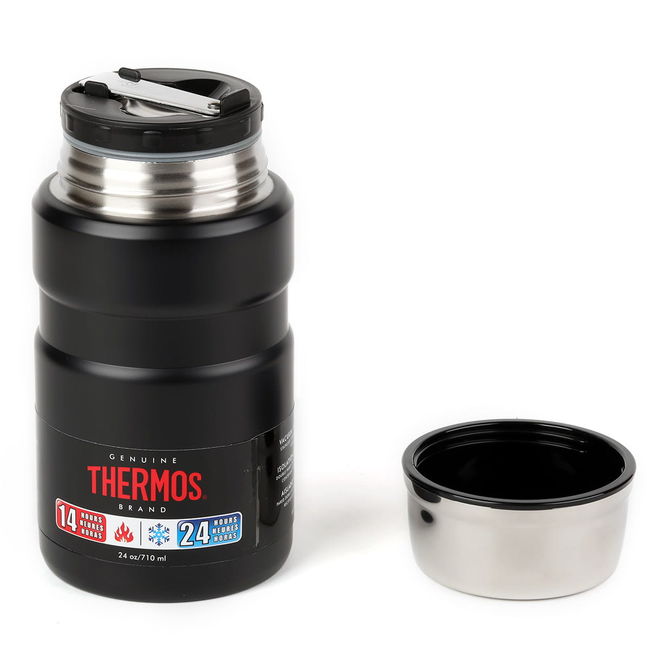 Термос для їжі з ложкою Thermos King Food Jar 0.710 ml Matte Black - фото 5
