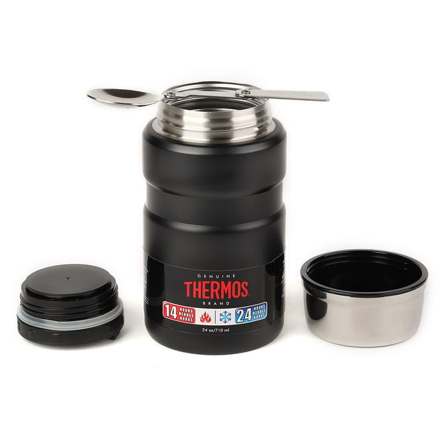 Термос для їжі з ложкою Thermos King Food Jar 0.710 ml Matte Black - фото 6