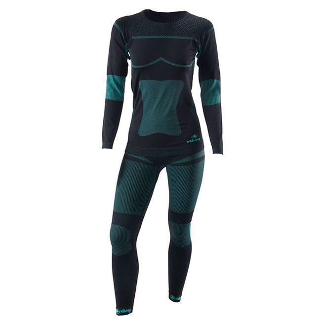 Комплект жіночої термобілизни Viking Ilsa Set Black Green - фото 1