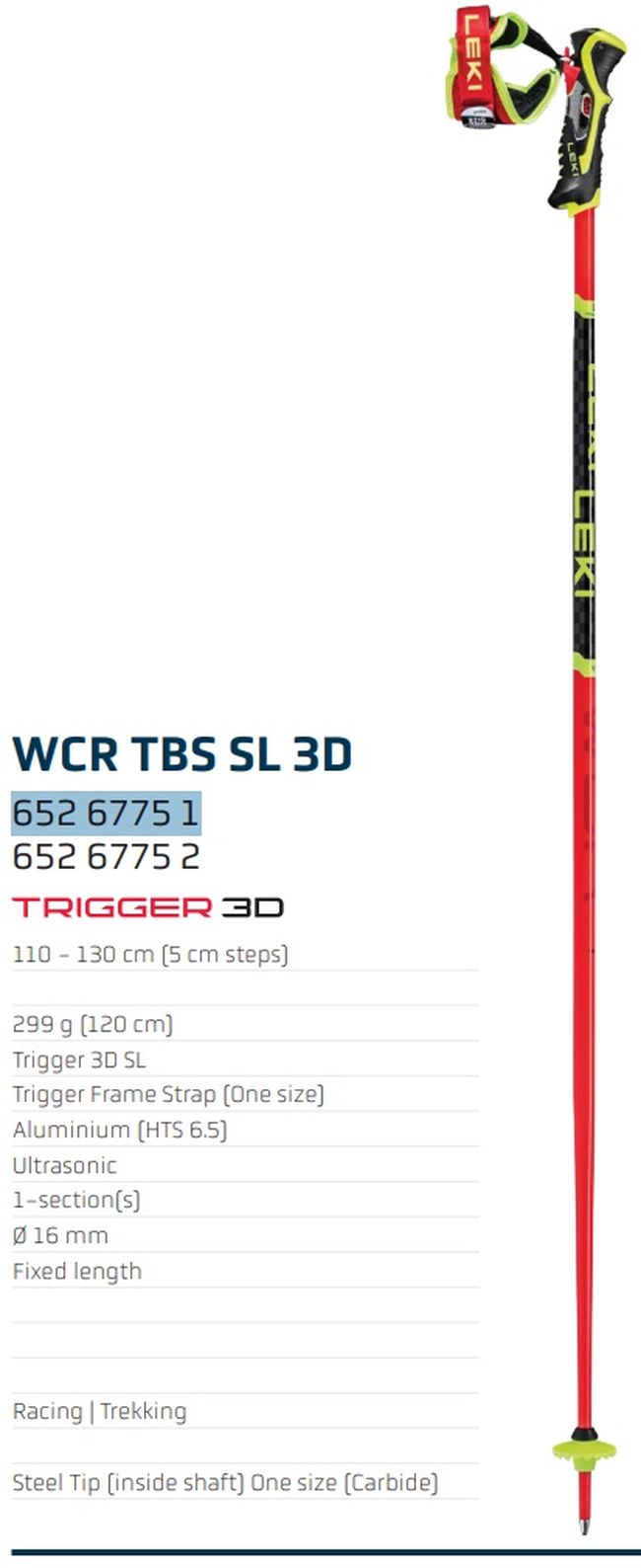 Палки гiрськолижнi Leki WCR TBS SL 3D '26 - фото 8