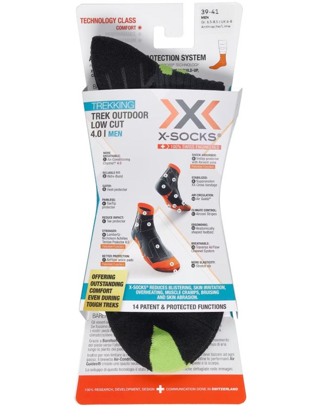 Трекінгові шкарпетки X-Socks Trek Outdoor Low Cut Men Anthracite/Lime - фото 7