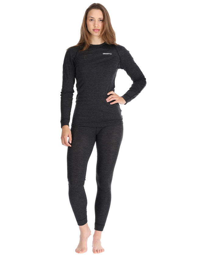 Комплект термобілизни Craft Core Wool Merino Set Woman Black-melange - фото 1