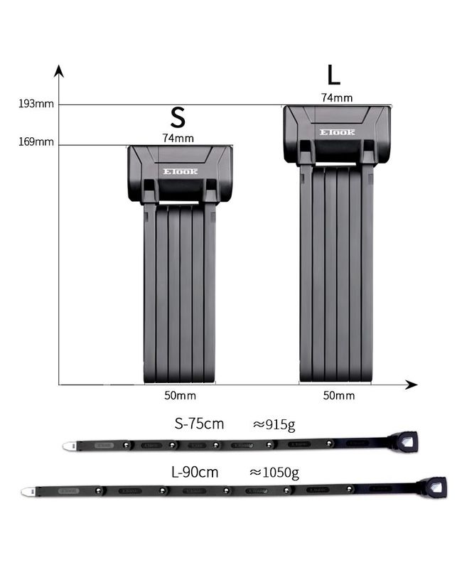 Велозамок сегментний Etook ET510L 5 х 900 мм. - фото 8