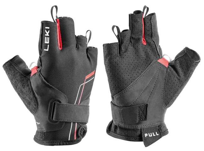 Рукавички Leki Nordic Breeze Shark Short Black-Red-White - фото 1