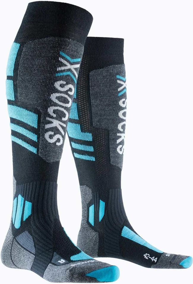 Лижні шкарпетки X-Socks Snowboard 4.0 Black / Grey / Teal Blue - фото 1