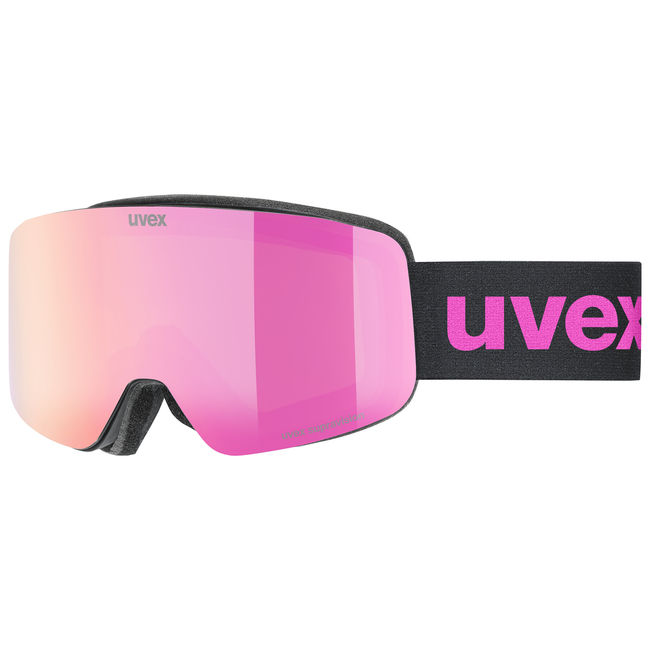 Гірськолижна маска Uvex Pwdr FM Black matt/mirror pink S2 - фото 1