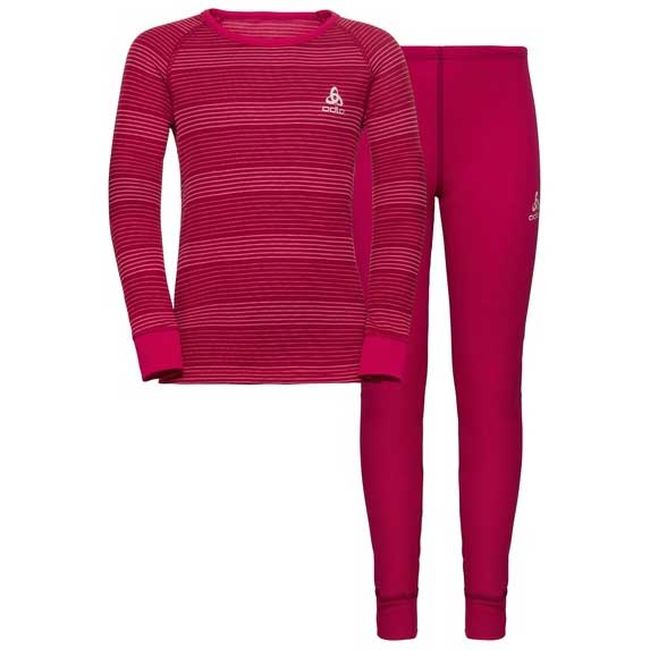 Термобілизна дитяча Odlo Set Active Warm Kids cerise-fruit dove - фото 1