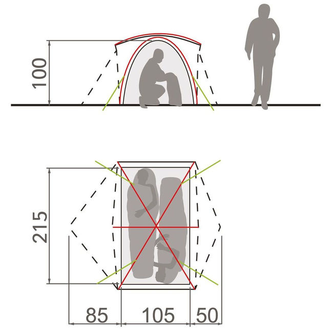 Намет Vaude Space SUL 1-2P Seamless Cress Green - фото 2