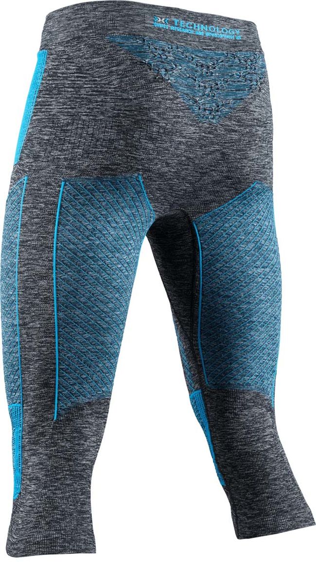 Термоштани X-Bionic Energy Accumulator 4.0 Melange Pants 3/4 Men Dark Grey Melange / Blue - фото 2