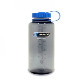 Пляшка для води Nalgene Wide Mouth Gray - Blue Cap Sustain Water Bottle 0.95L