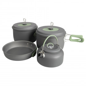 Набір посуду Bo-Camp Explorer XL 4 Pieces Hard Anodized Grey-Green