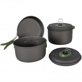 Набір посуду Bo-Camp Explorer 3 Pieces Hard Anodized Grey-Green