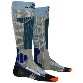 Лижні шкарпетки X-Socks Ski Rider 4.0 W Stone Grey Melange Mineral Blue