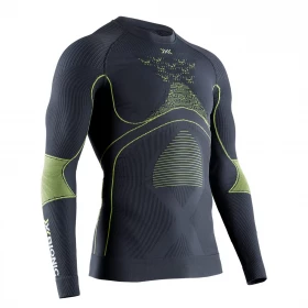 Термофутболка X-Bionic Energy Accumulator 4.0 Shirt Round Neck Long Sleeve Men Charcoal - Yellow