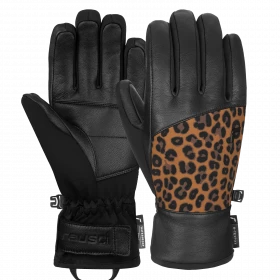 Рукавички жіночі Reusch Beatrix R-Tex XT Black-Brown Leopard